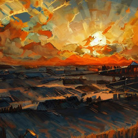00185-2024748935-sunset, expressionism, jaggy lines, vivid background, very detailed, trending on artstation.png